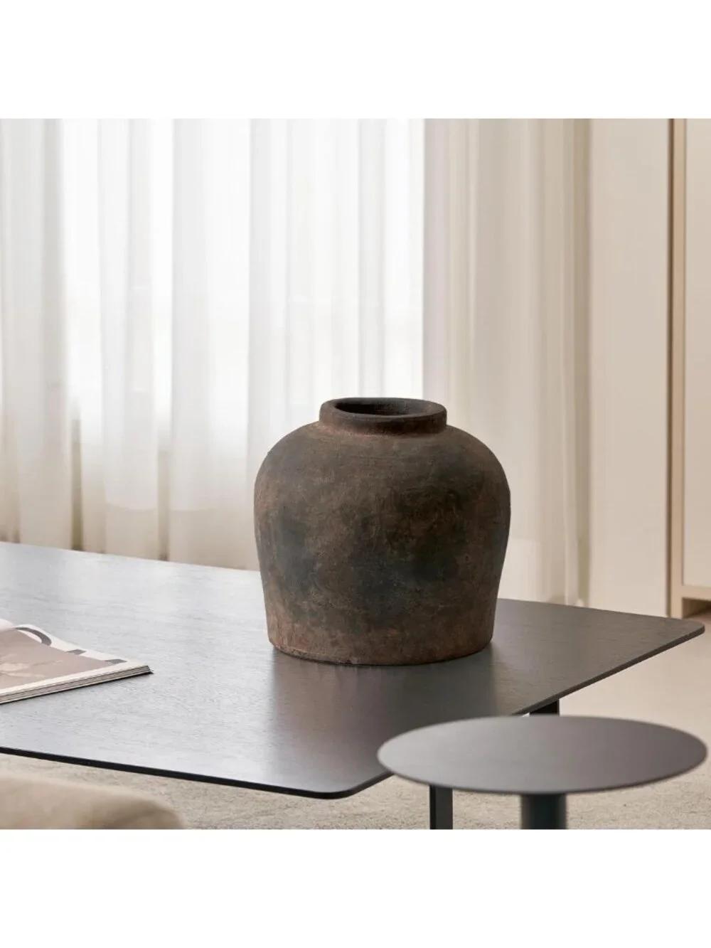 Large Brown Ceramic Vase - 11